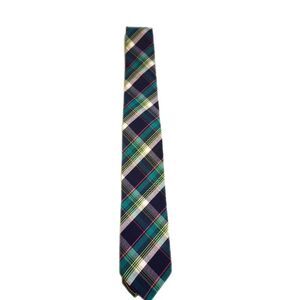 Stafford Tailored Culture green & navy blue plaid multicolored neck tie